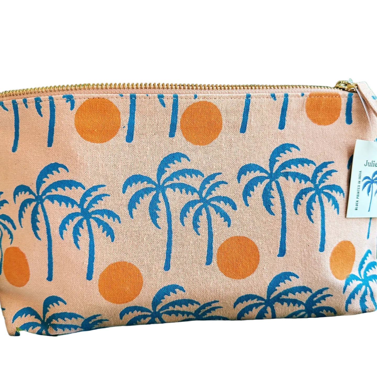 Block Printed Zipper Pouch