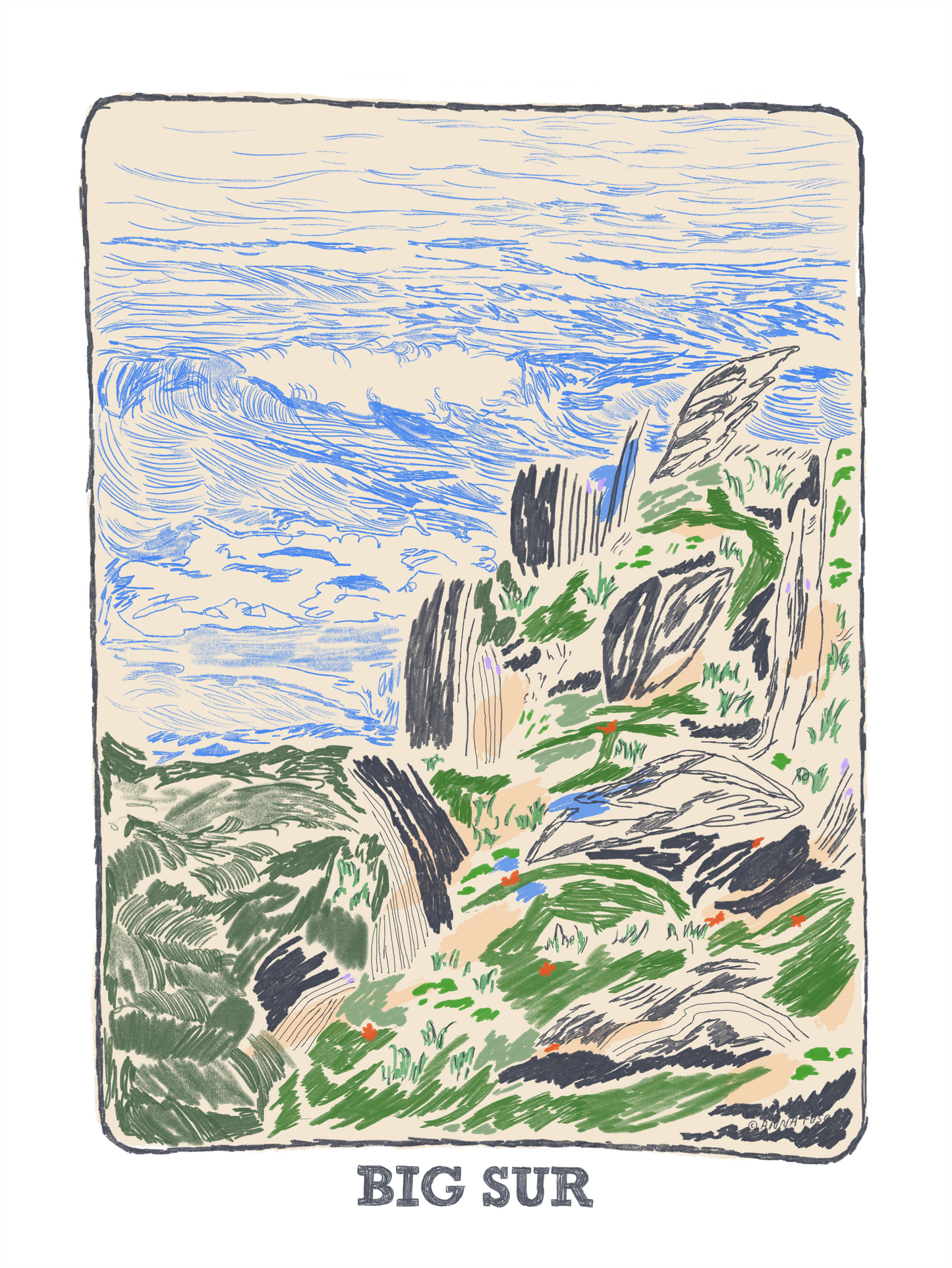 Big Sur Print Framed 12x16