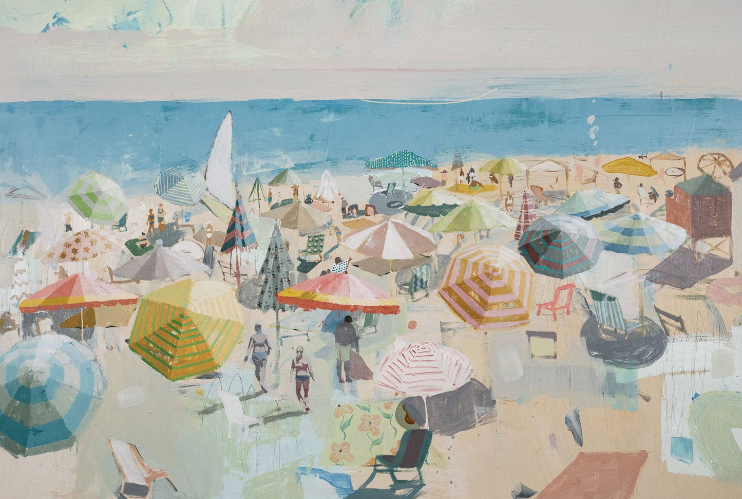 24"x36" Lemon Pop Beach Framed