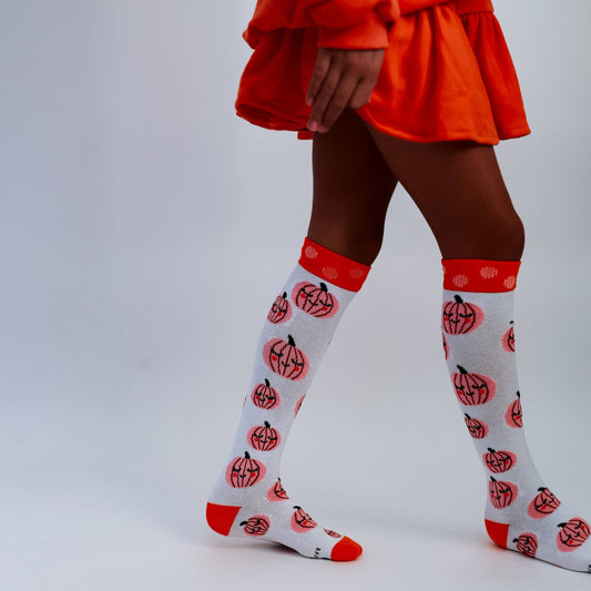 Pumpkin Knee High Socks