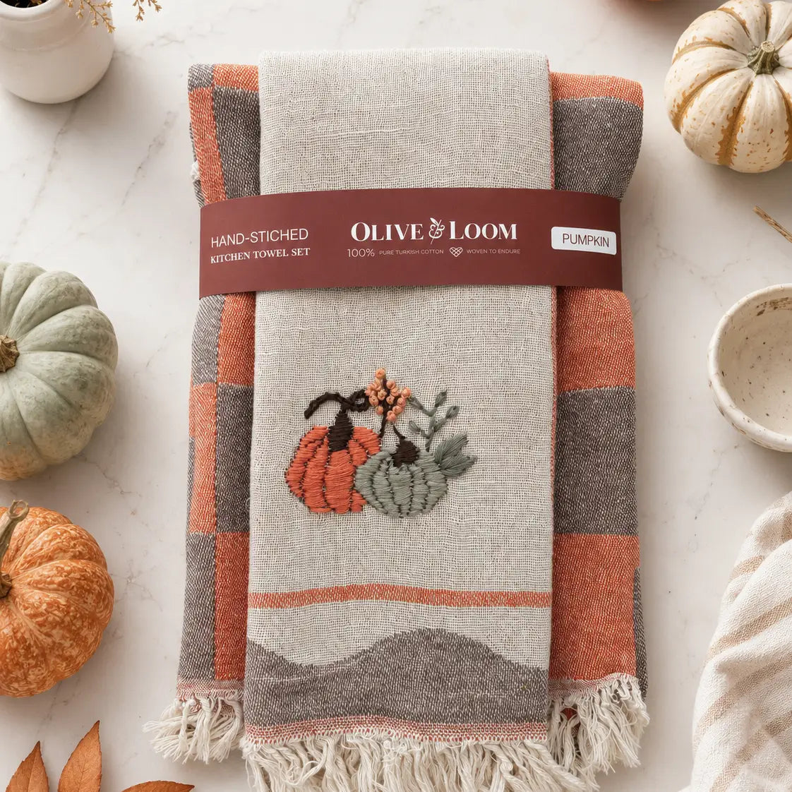 Hand-Stitched Tea Towel Set