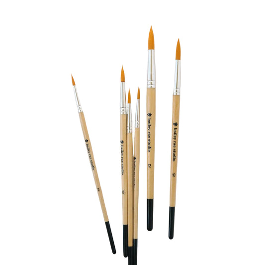 Round Watercolor Brush Set