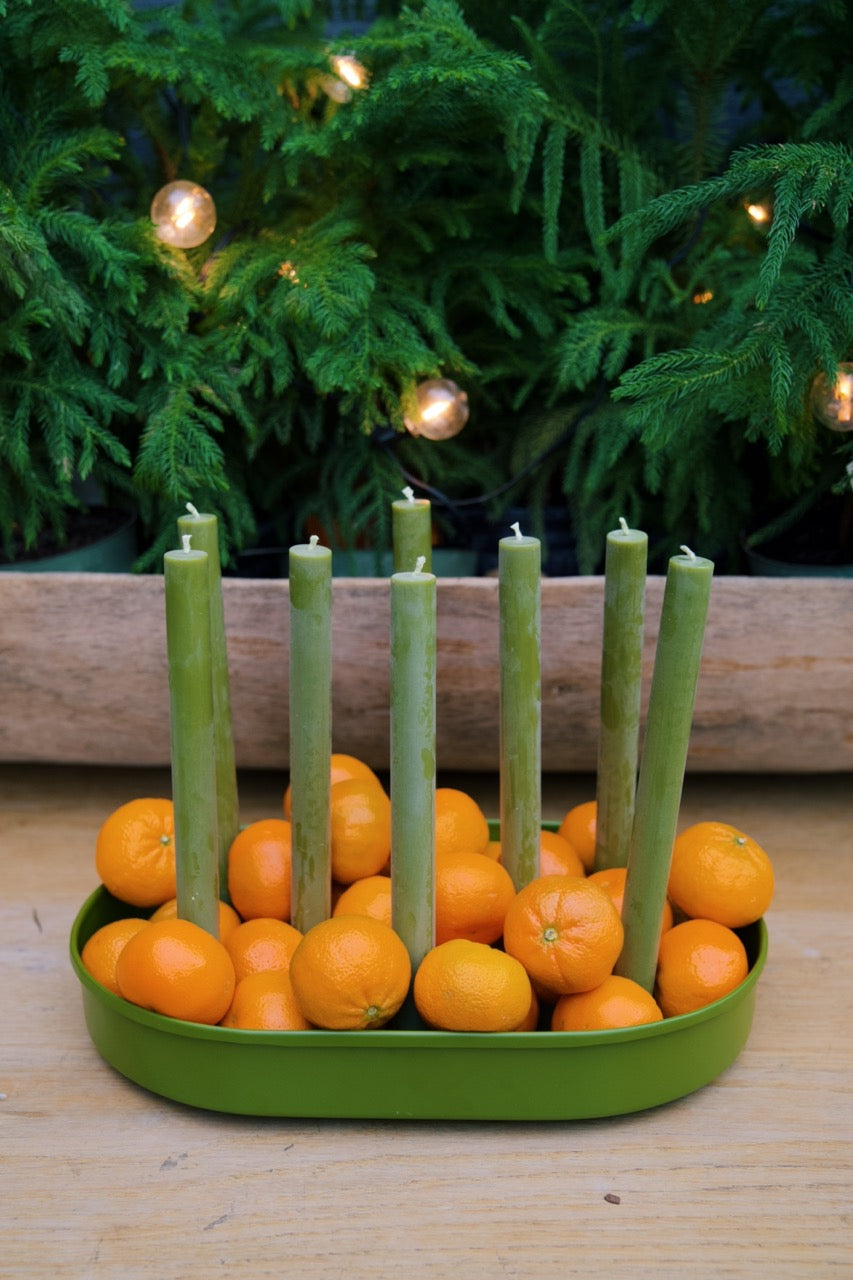 Oval Metal Candle Platter