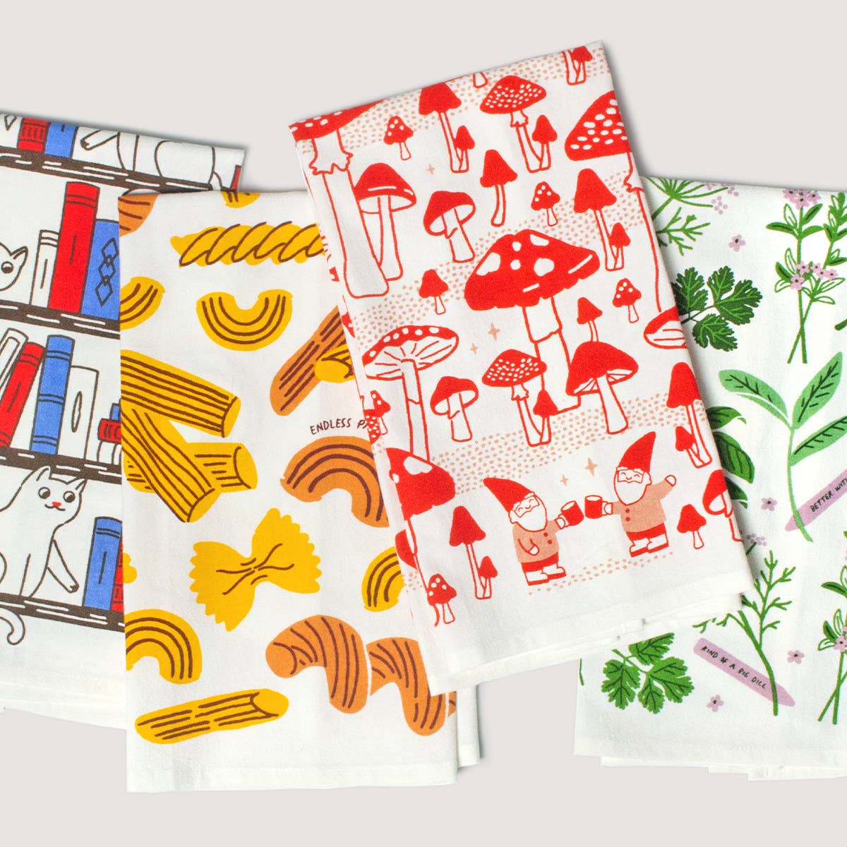 Gnome Mushroom Tea Towel