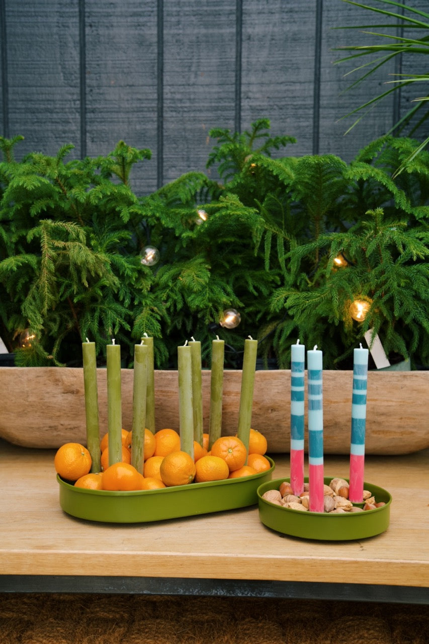 Oval Metal Candle Platter