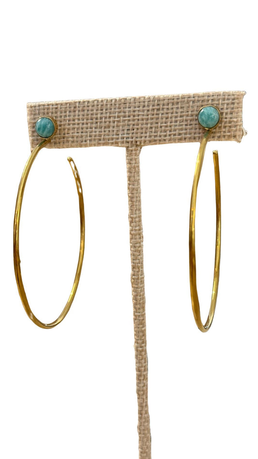 Amazonite Hoops