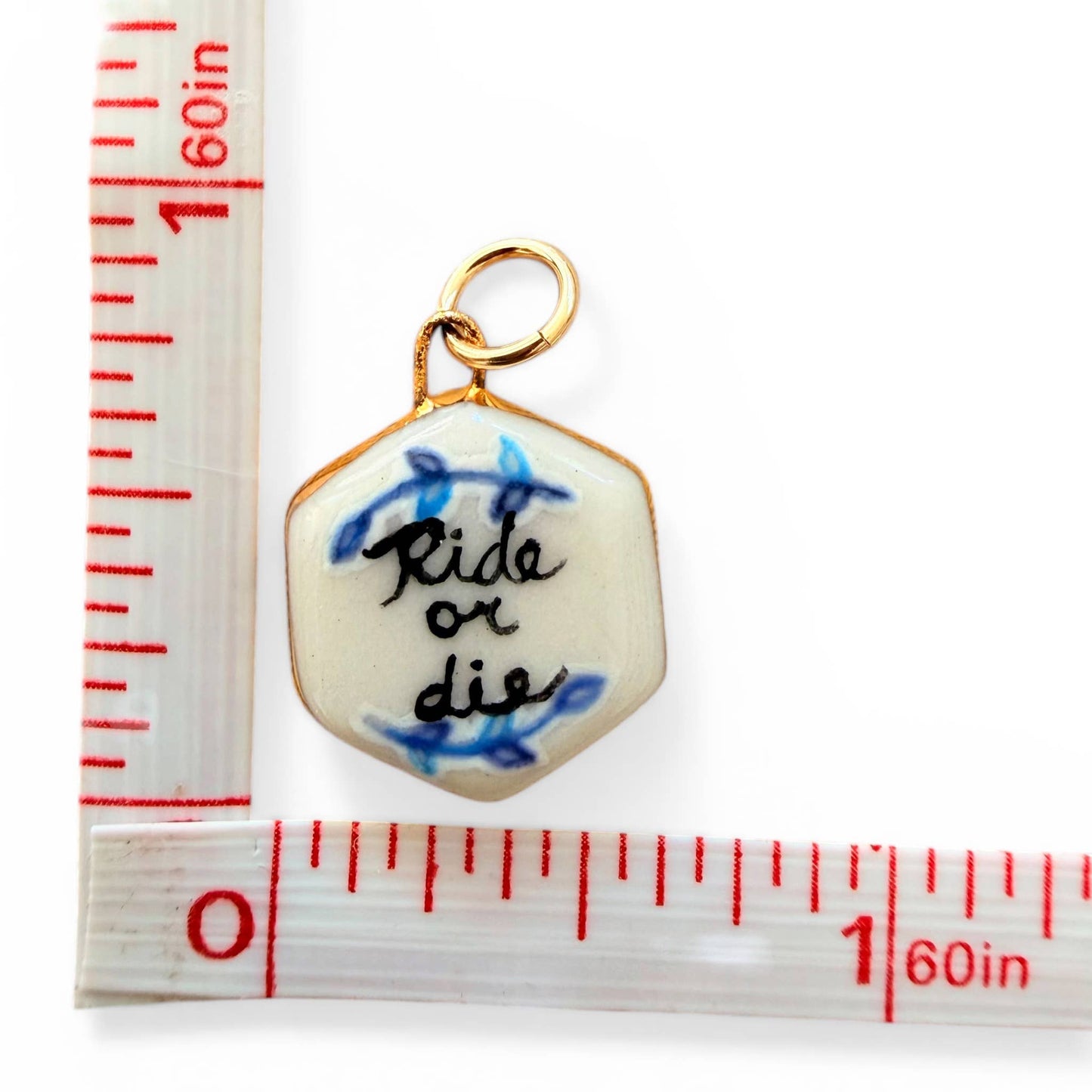 "Ride or Die” Hexagon Charm