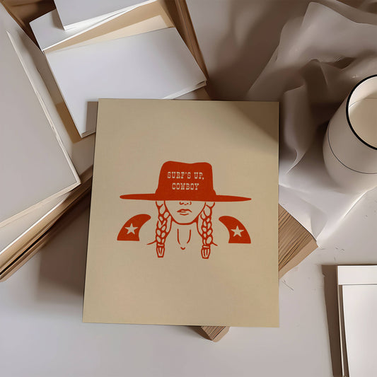 Surf's Up Cowboy 8x10 Print
