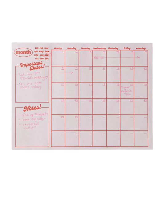 Monthly Notepad