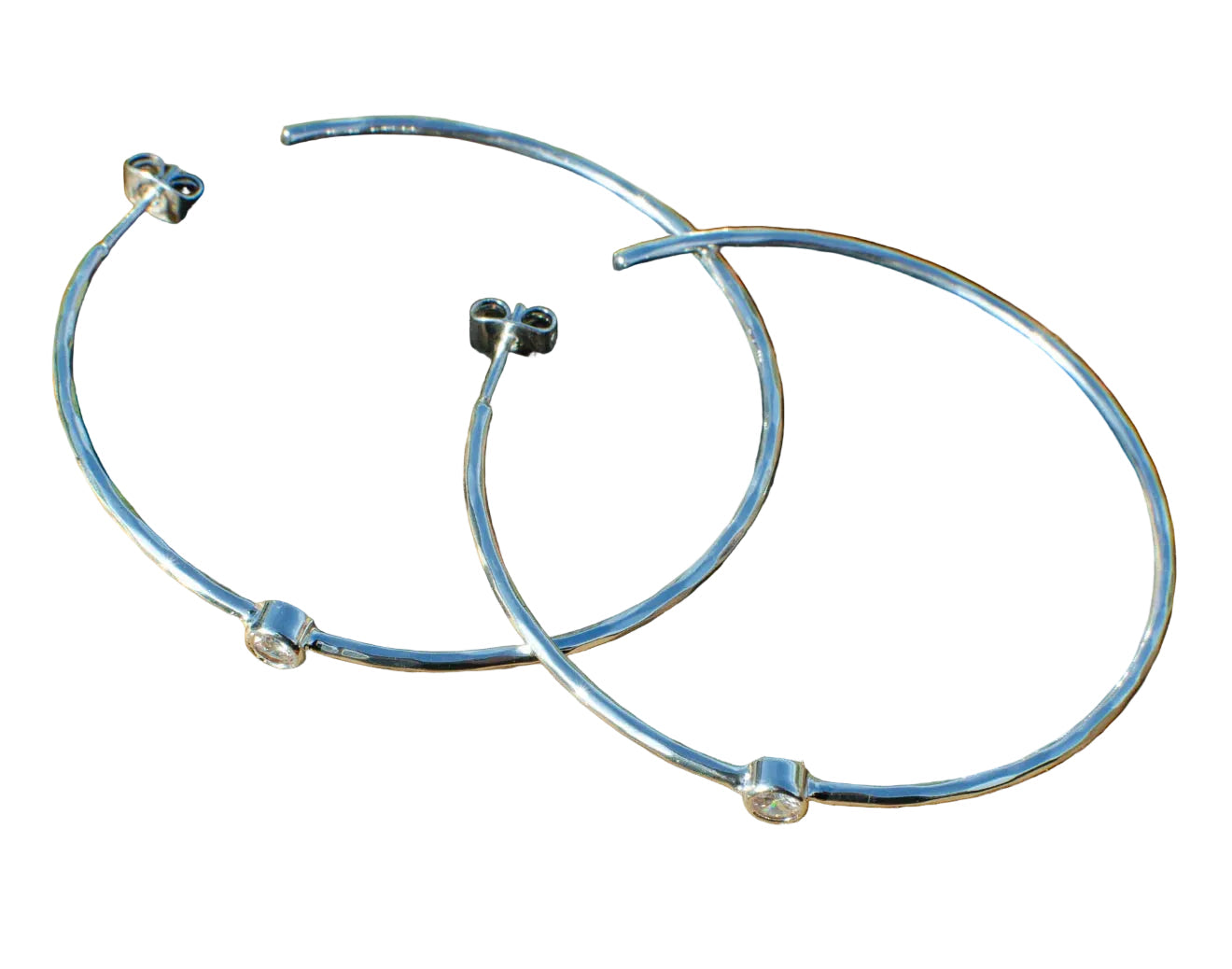 Silver Sparkle Hoops