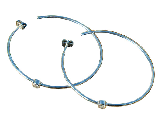 Silver Sparkle Hoops