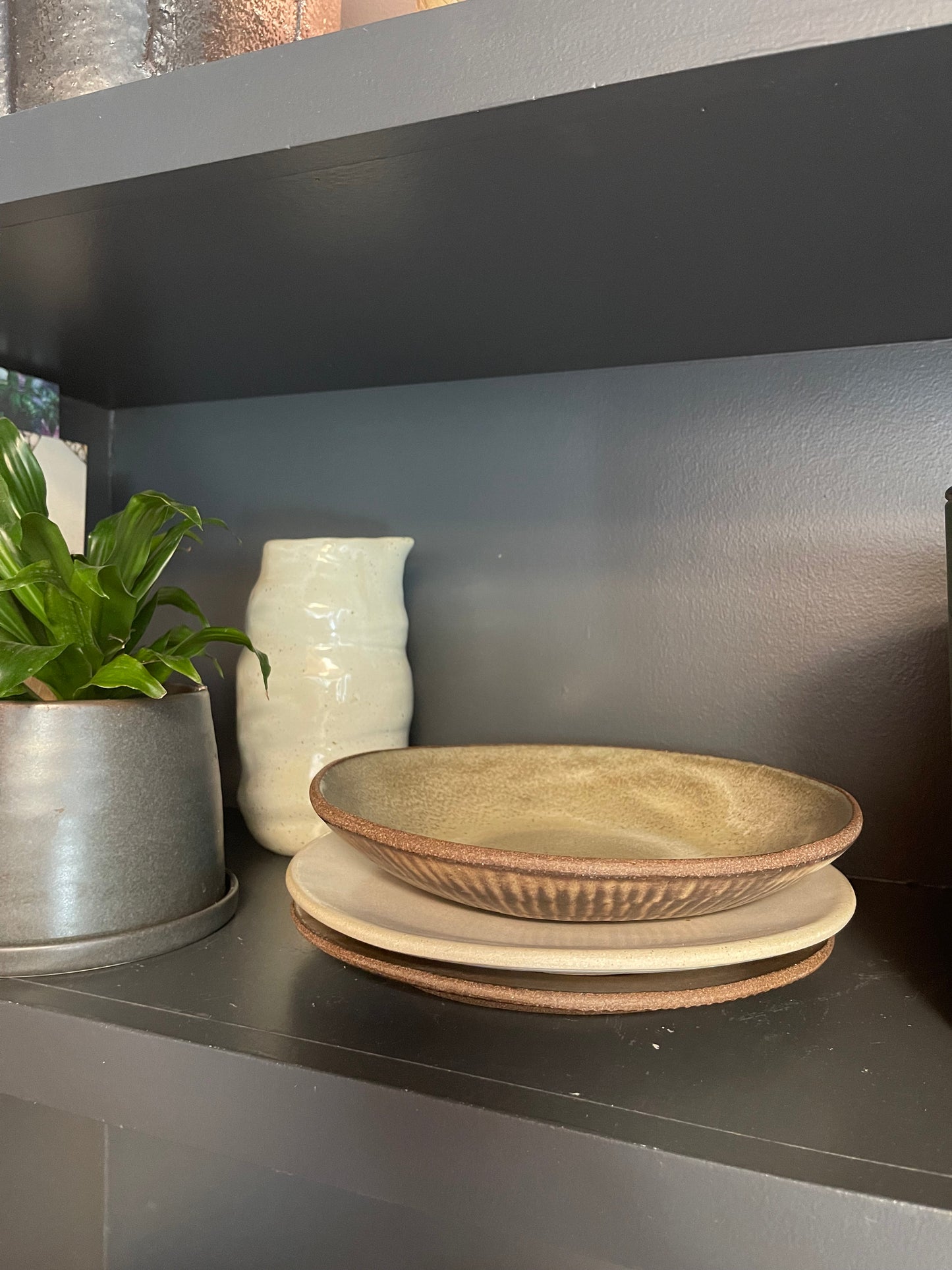 Salad Plate Progress Brown Leather Matte