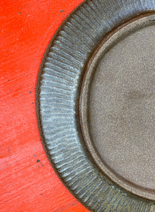 Salad Plate Progress Brown Leather Matte