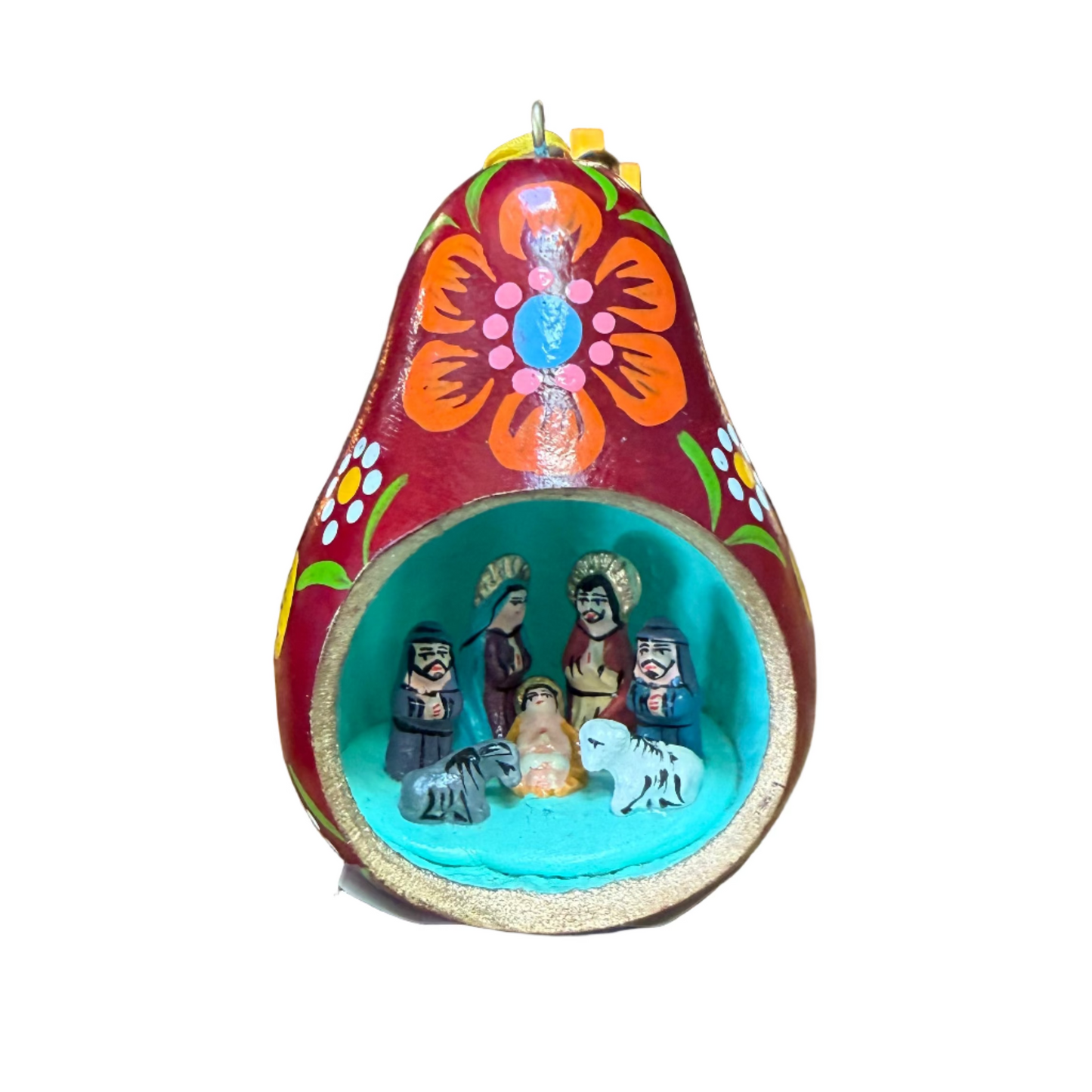 Nativity Gourd Ornament