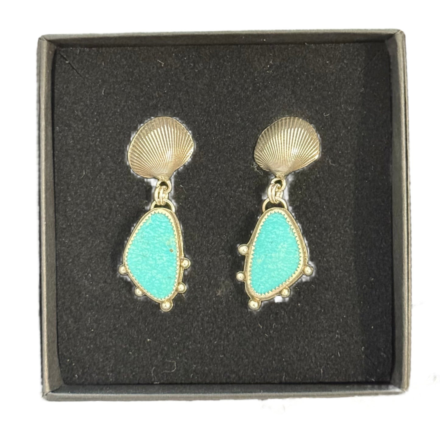 Turquoise Shell Drop Earrings