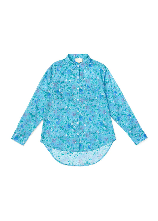 Jenny Shirt - Larger Floral Little Boy Blue