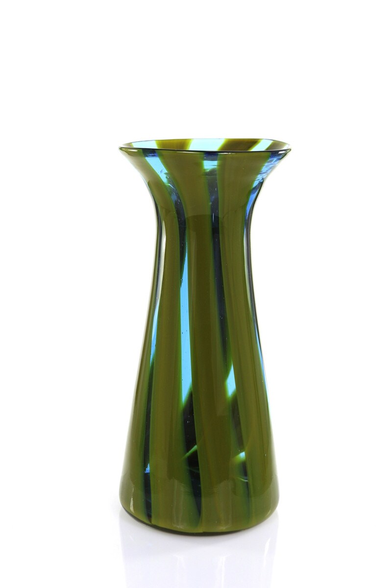 Green Striped Vase