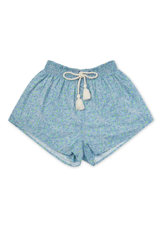 San Rafael Short - Washed Denim/Lime