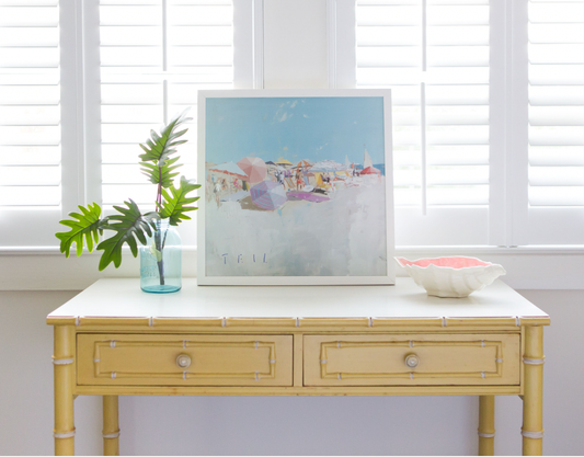 18"x18" Clear and Blue Framed