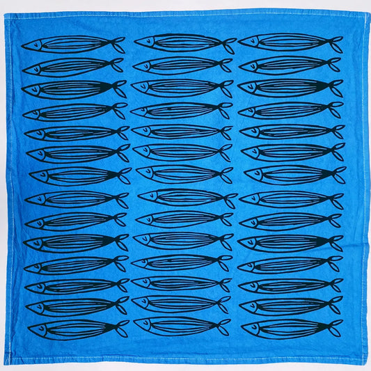 Silkscreen Sardine Tea Towel