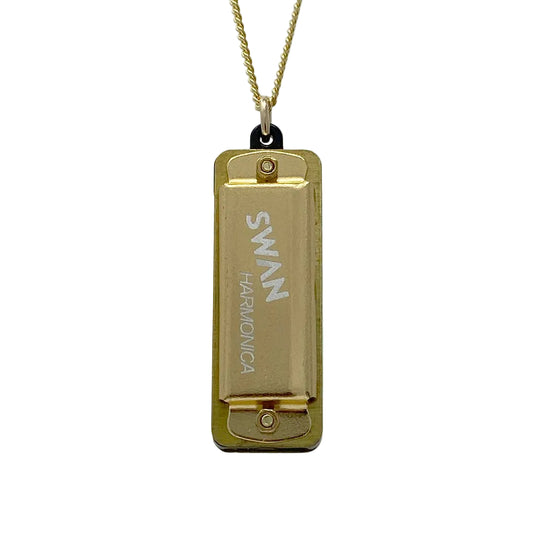 Gold Harmonica Necklace