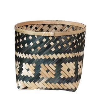 Black & Tan Bamboo Basket