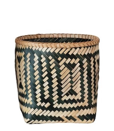 Black & Tan Bamboo Basket