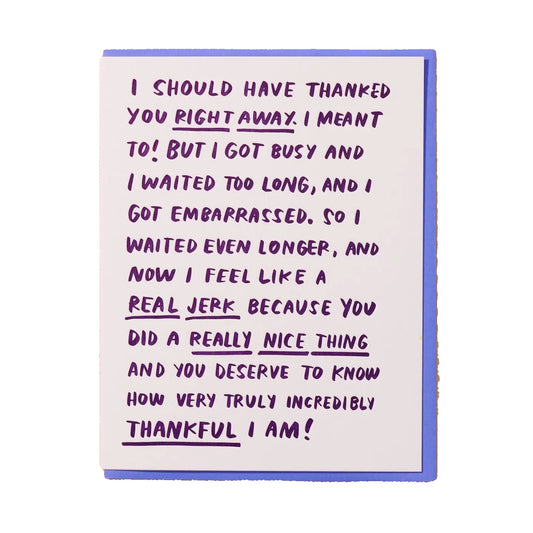 Belated Rambling Thank You Card
