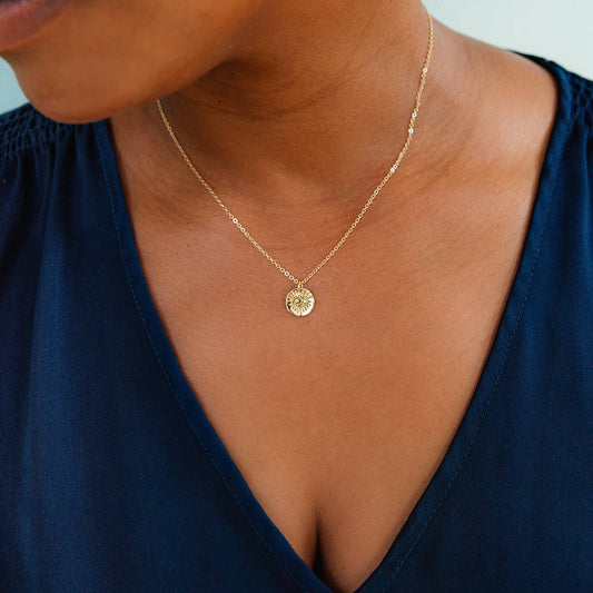 Gold Evil Eye Medallion Necklace