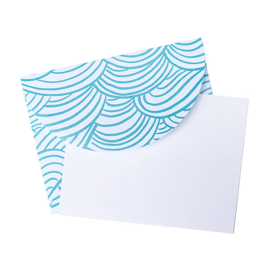 Waves Patterned Envelope Note Set