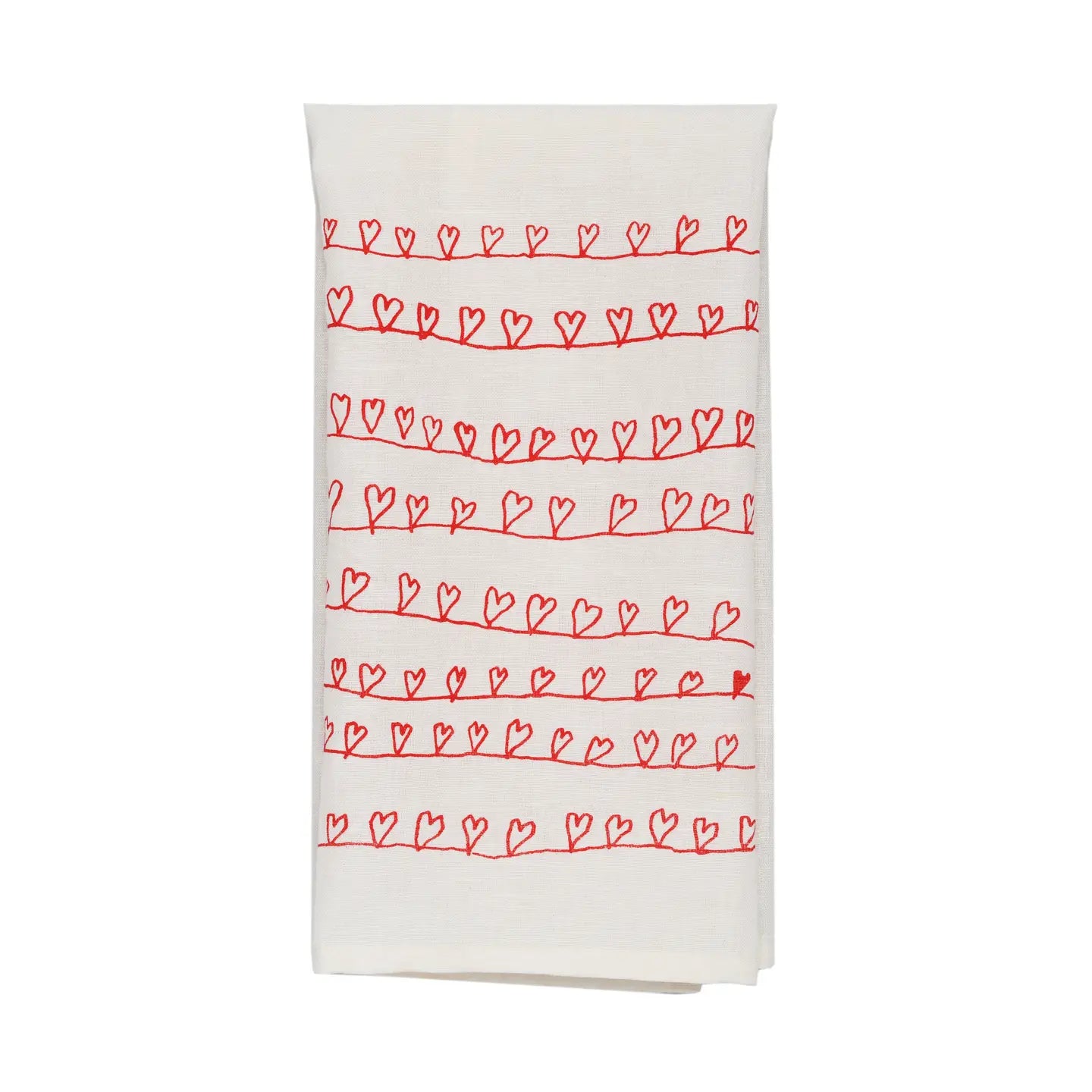 Hearts on a Wire Tea Towel