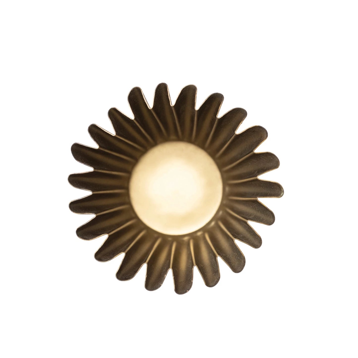 Fluted Brass Planter