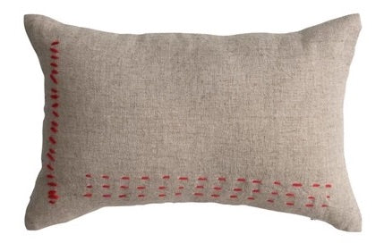 Embroidered Linen Lumbar