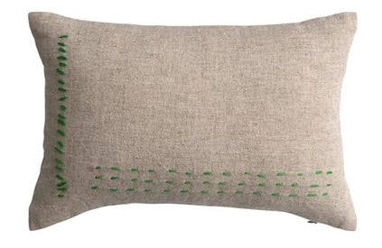 Embroidered Linen Lumbar