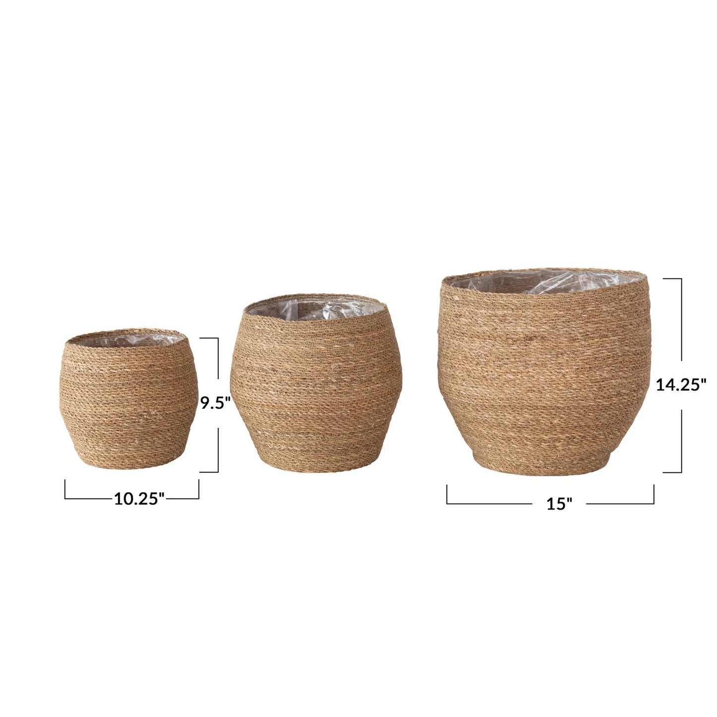 Lined Seagrass Planters