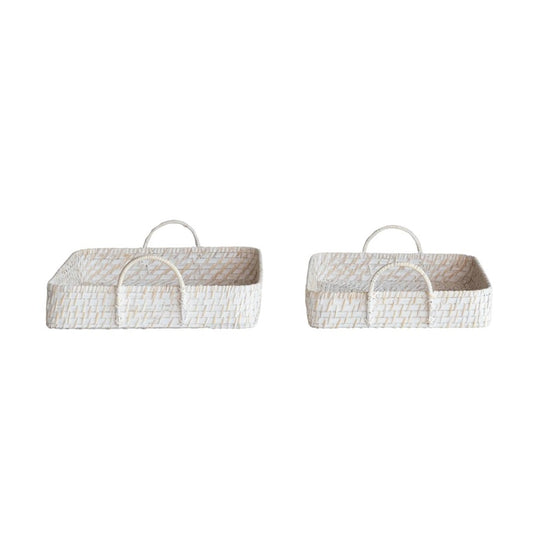 Whitewashed Bamboo Tray