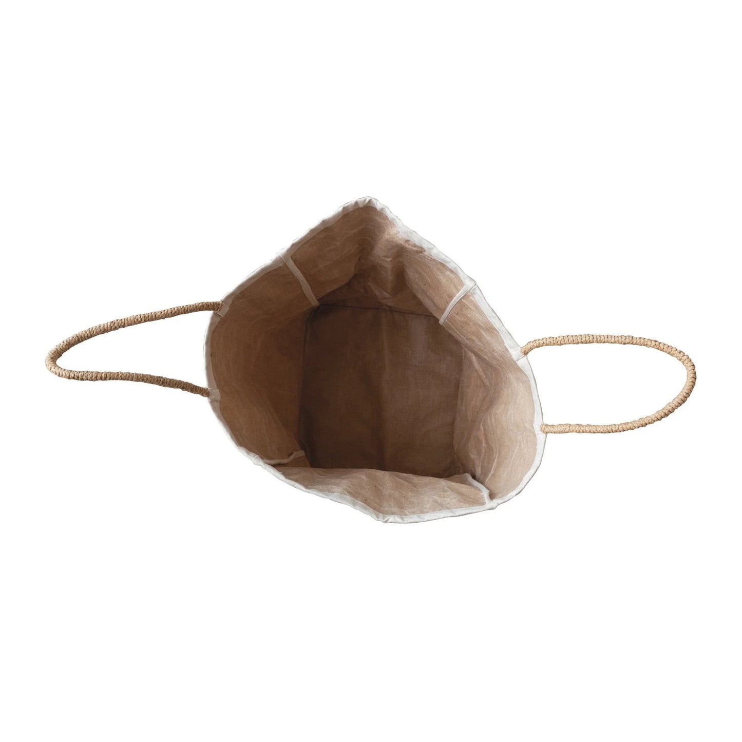 Canvas Tote w/Raffia Handles