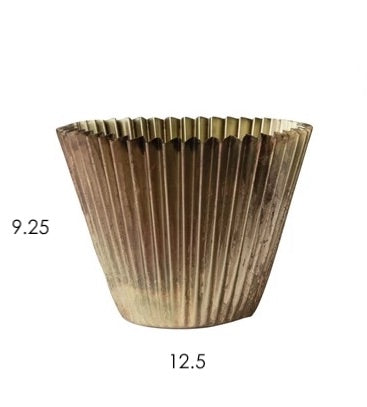Fluted Brass Planter