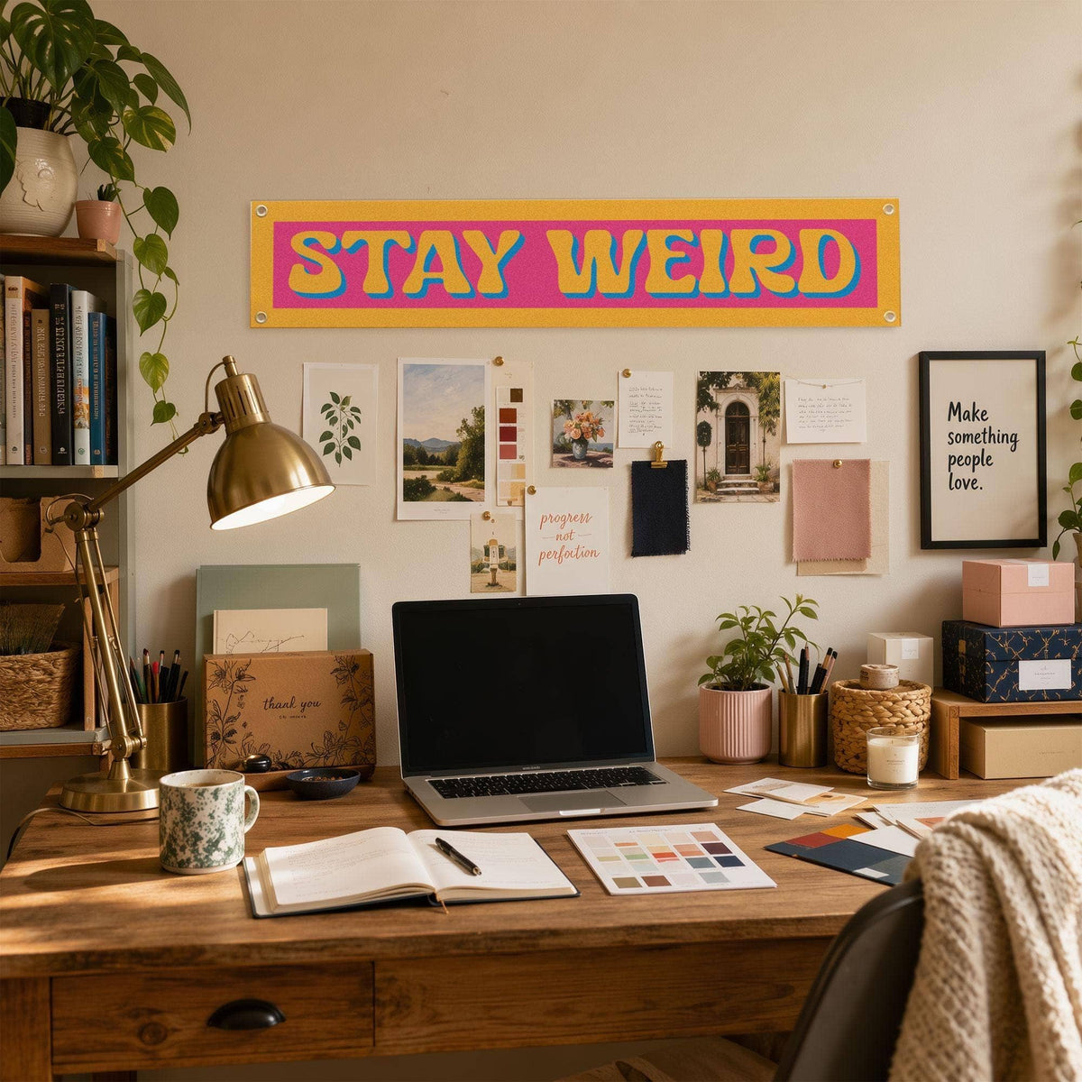 Stay Weird Felt Banner