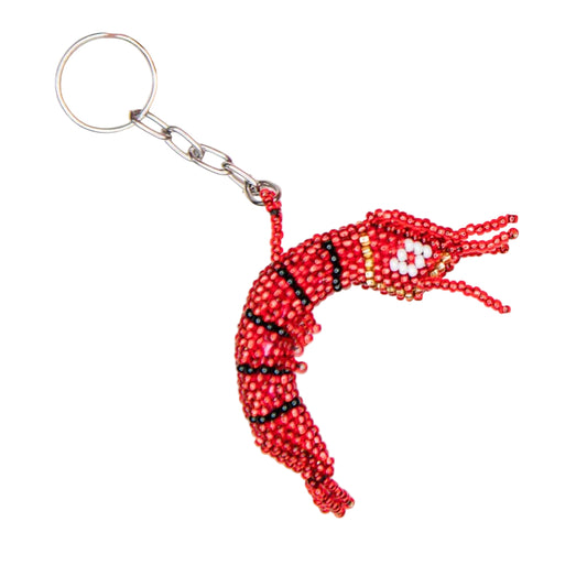 Shrimp Beaded Keychain