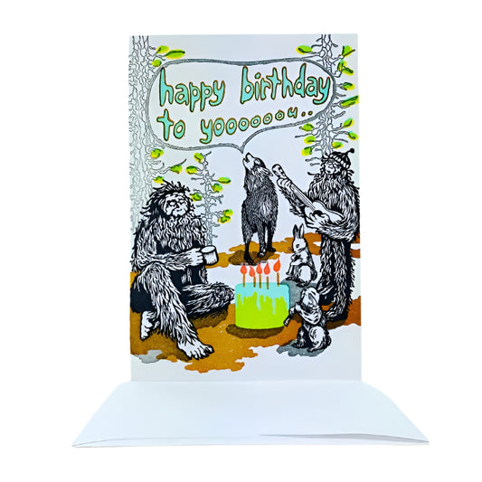 Sasquatch & Friends Birthday Song Card