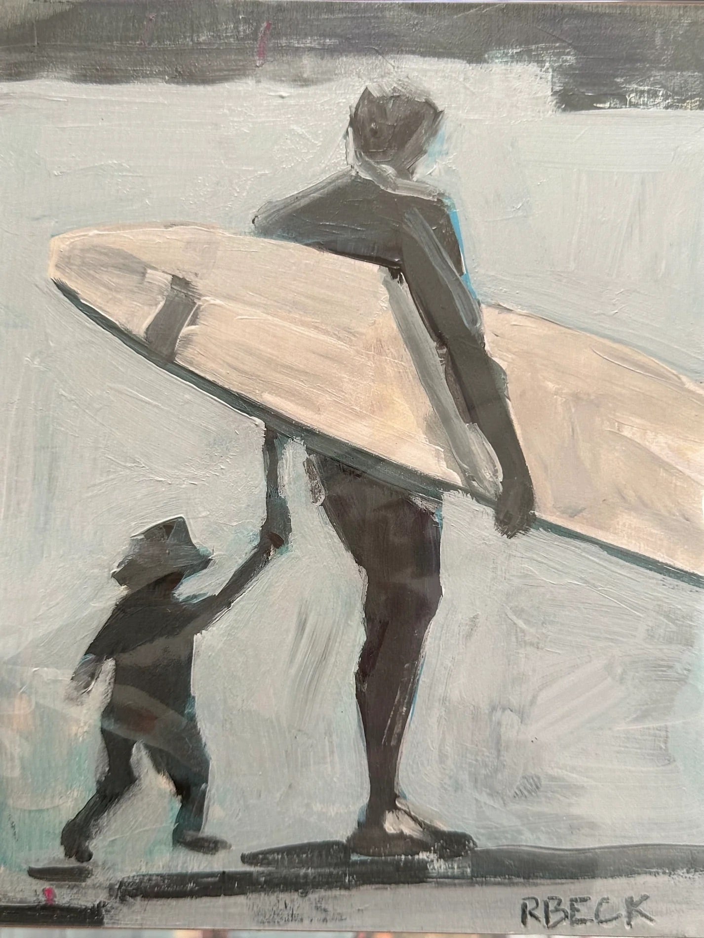 8x10 Father & Child Surf Print