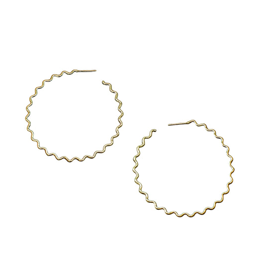 Gold Squiggle Hoops