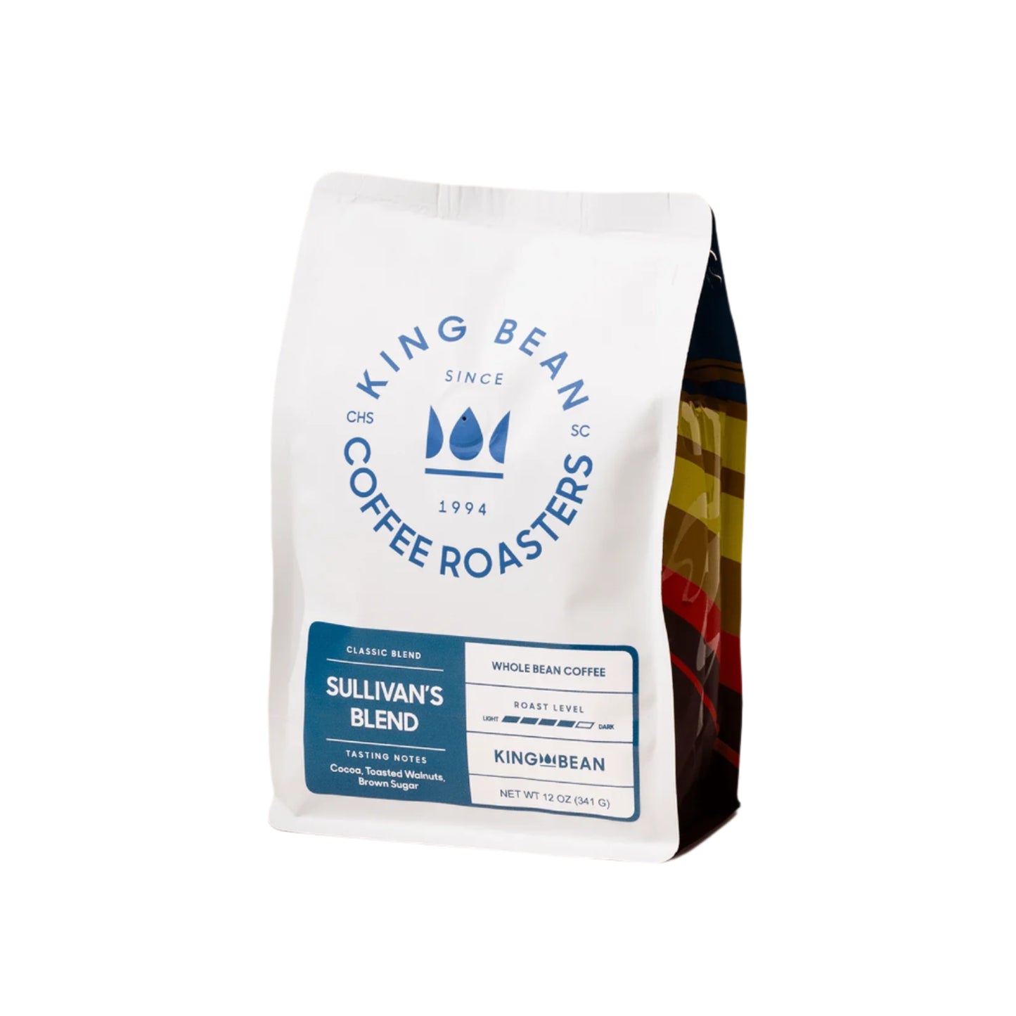 King Bean Coffee Roasters Sullivan's Blend coffee bag on a beige background