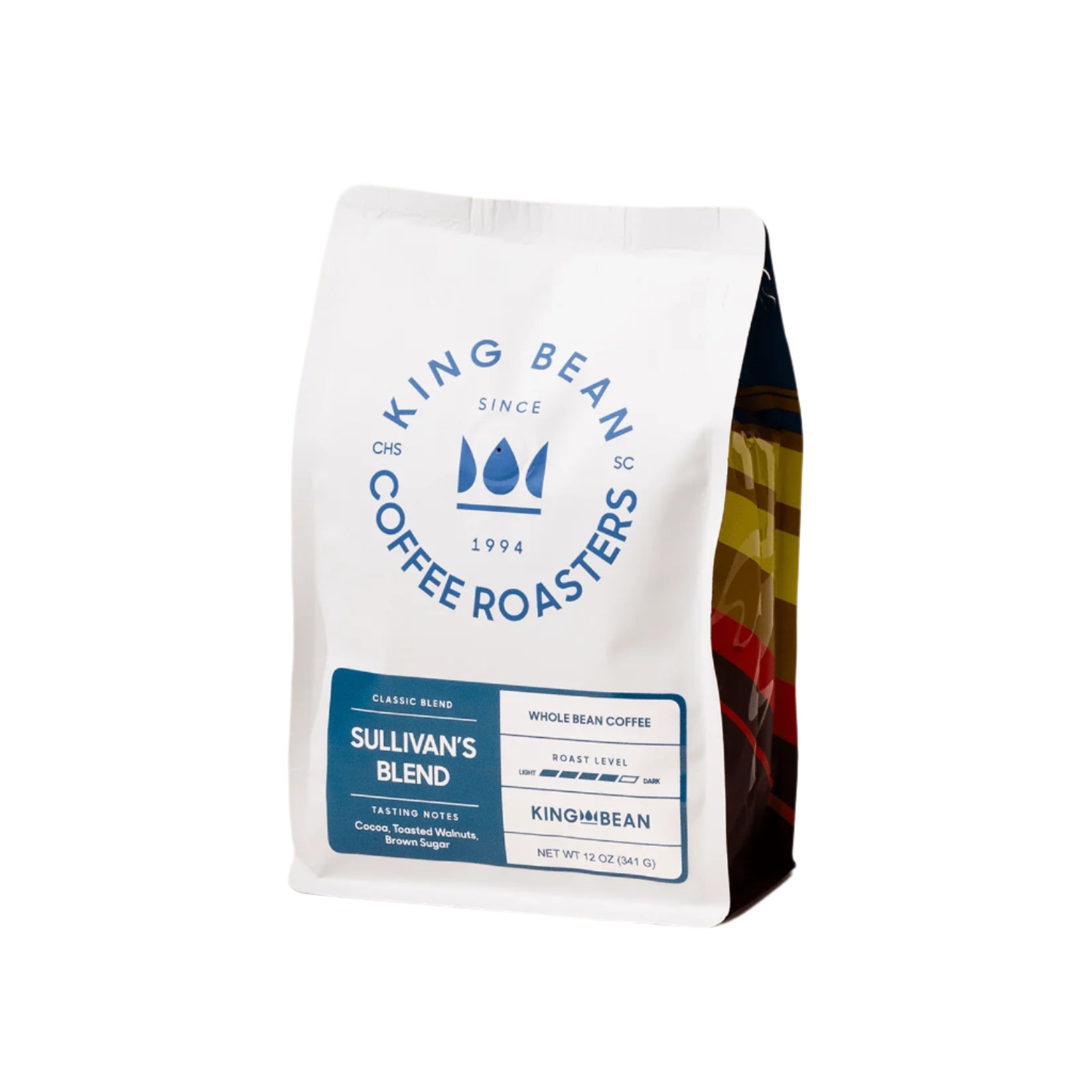 King Bean Coffee Roasters Sullivan's Blend coffee bag on a beige background