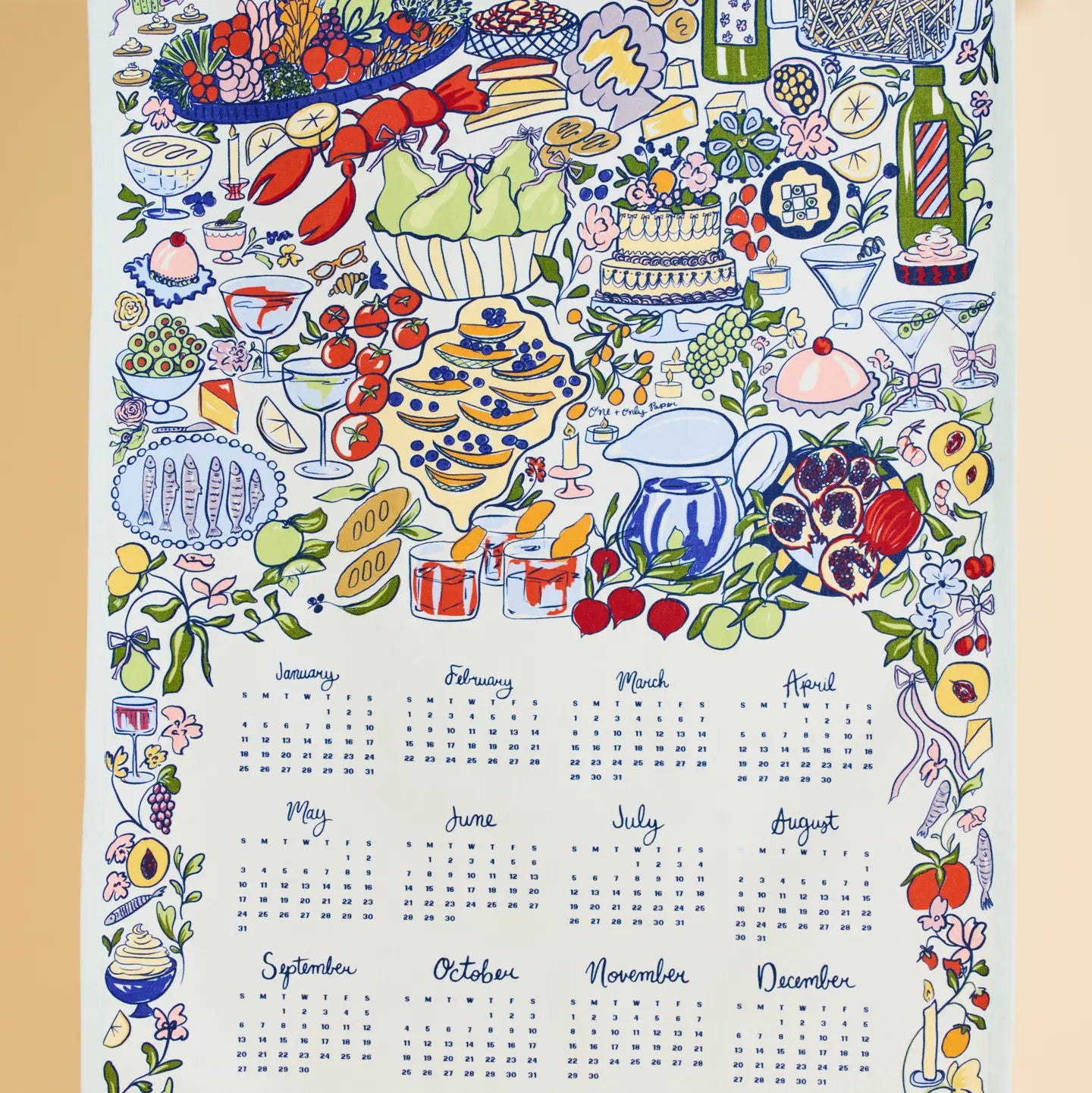 2026 Calendar Tea Towel