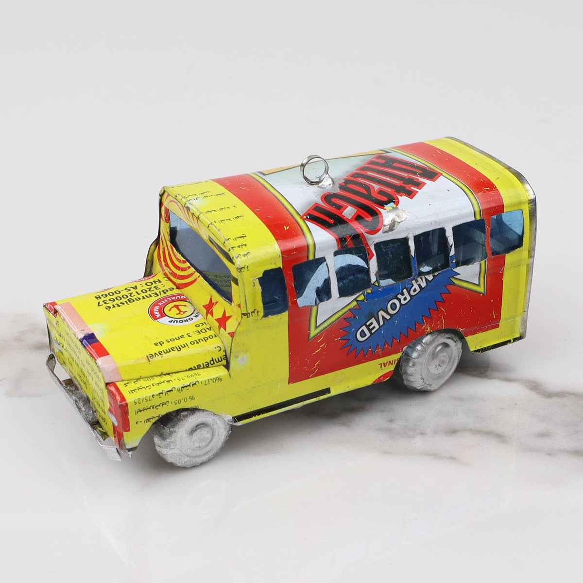 Tin Can School Bus Ornament