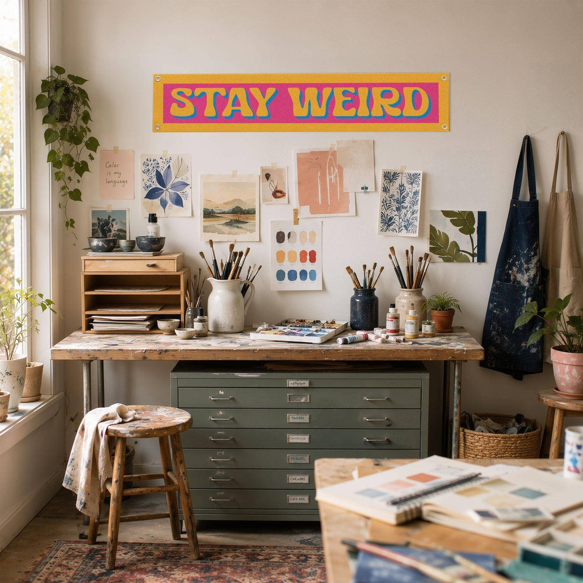 Stay Weird Felt Banner