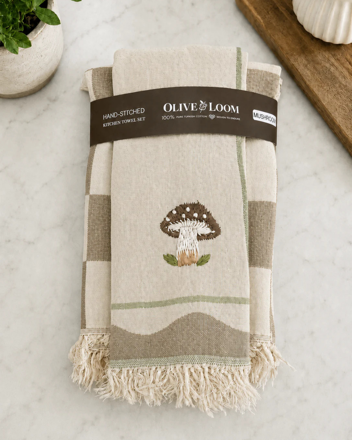 Hand-Stitched Tea Towel Set