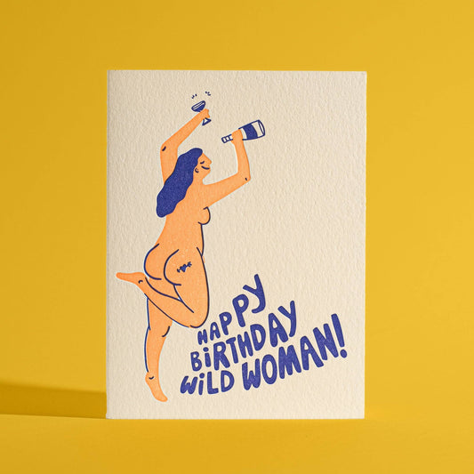 Happy Bday Wild Woman Greeting Card